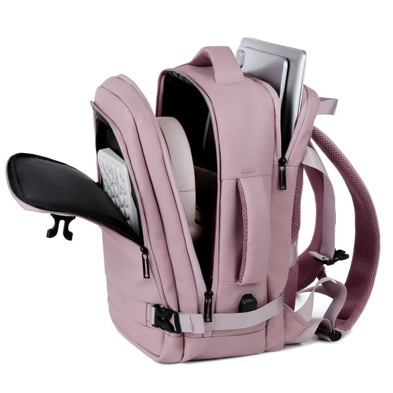 Smart Travel Backpack for Women – USB Charging, Lightweight, 4 Colors